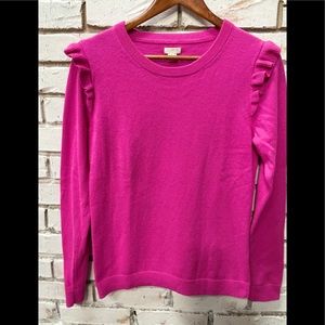 JCREW RUFFLE SHOULDER SWEATER